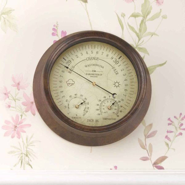 8in Westminster barometer & thermometer