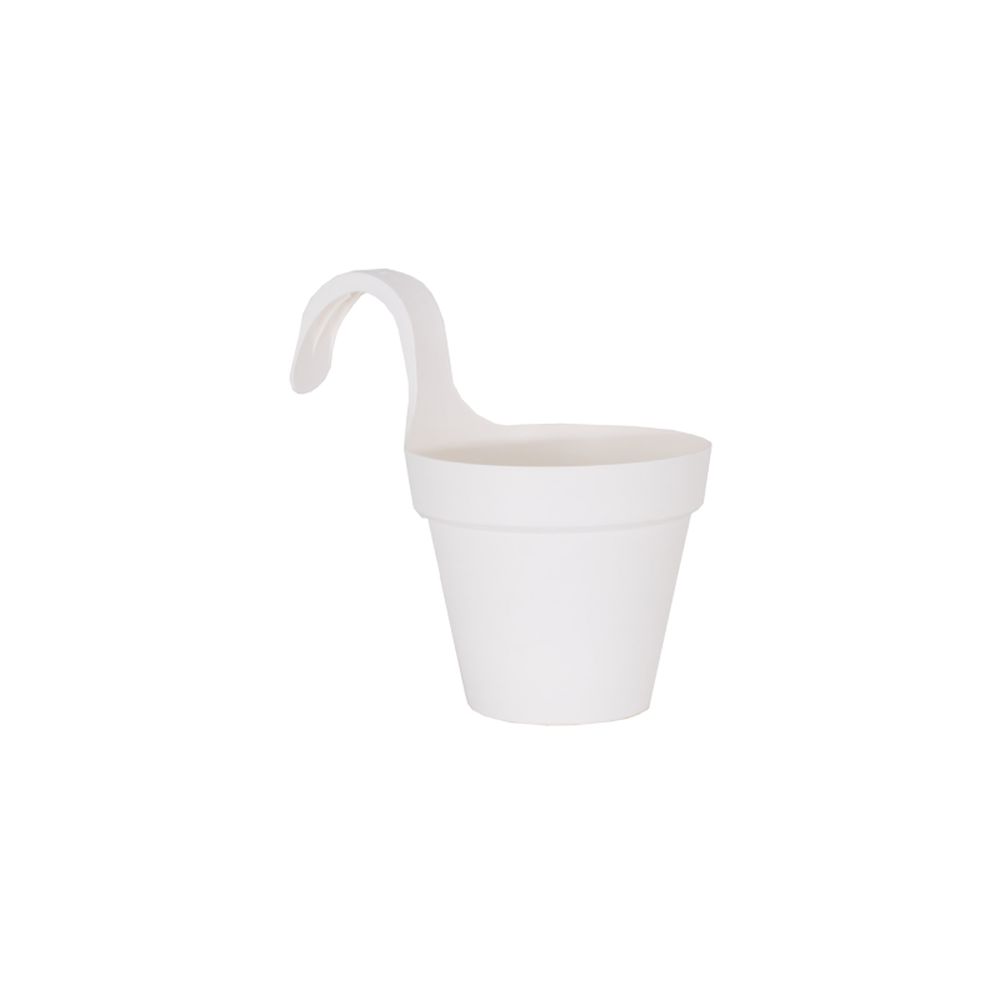 20cm White Capri Balcony Single Pot