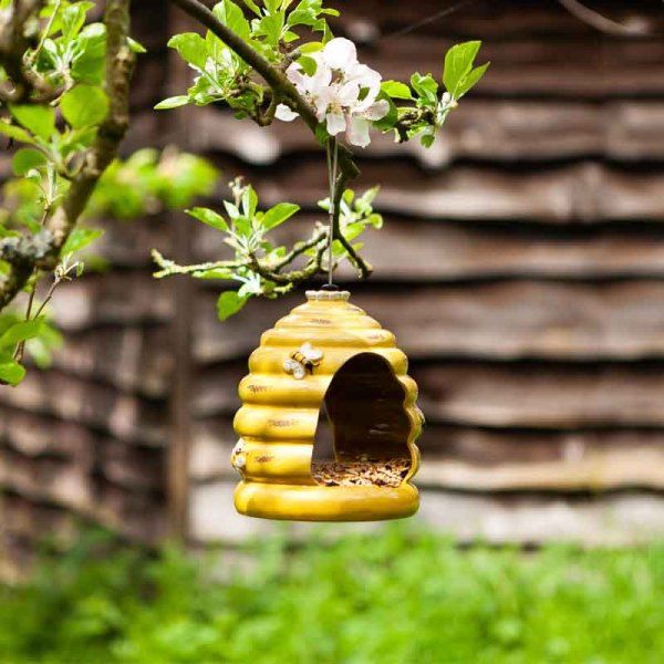 Ceramic Beehive Bird Feeder