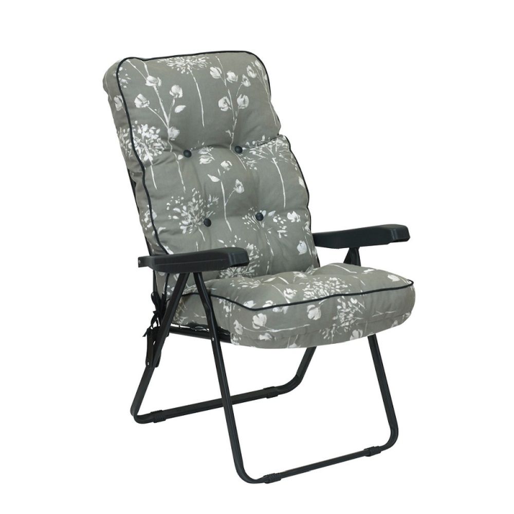 Deluxe Padded Recliner Grey