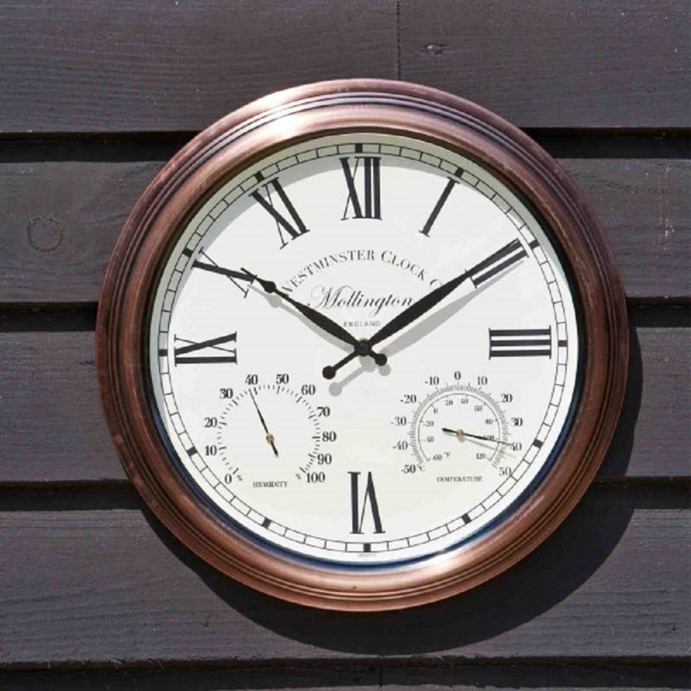 Mollington wall clock & thermometer 15in